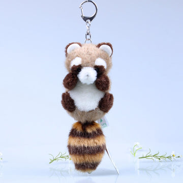 Cute Raccoon Plush Bag Charm, Animal Keychain